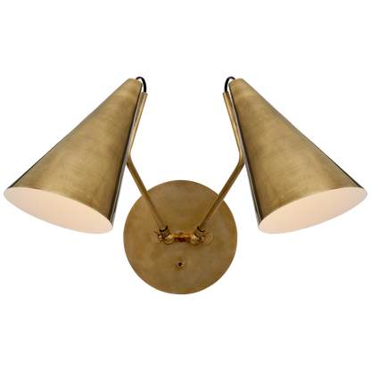 Clemente Double Brass Wall Lamp