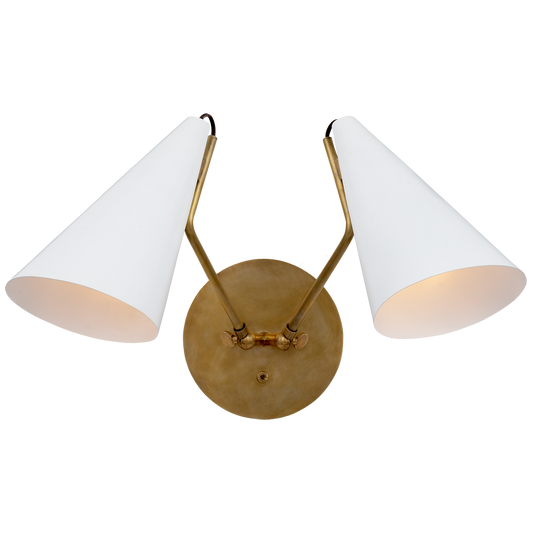 Clemente Double White Plaster Wall Lamp