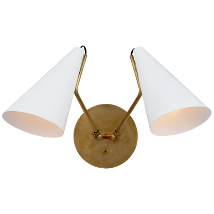 Clemente Double White Plaster Wall Lamp