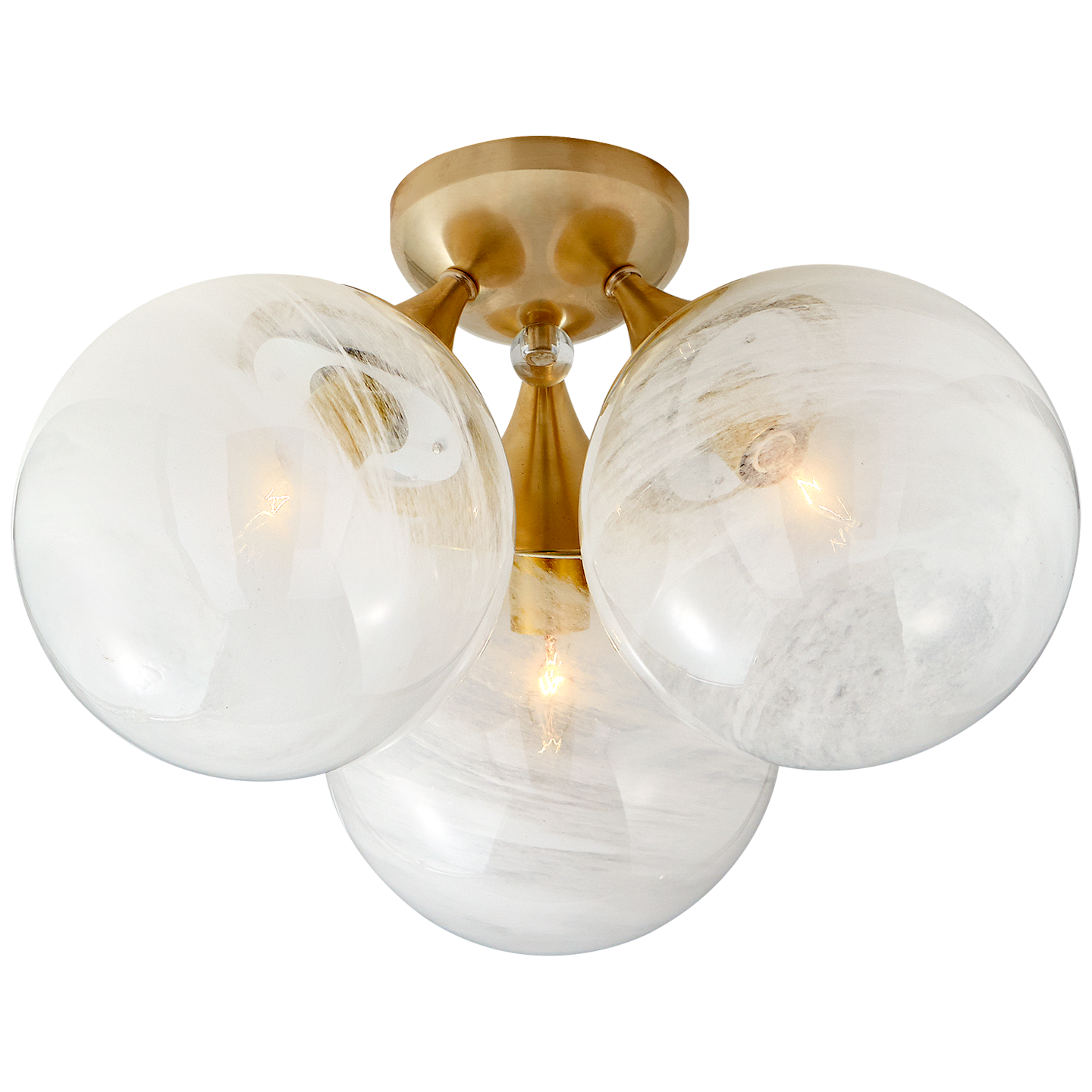 Cristol Large Triple Brass Ceiling Light