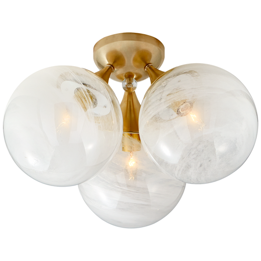 Cristol Large Triple Brass Ceiling Light