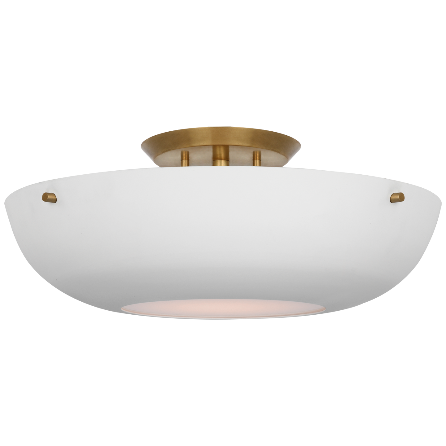 Valencia Ceiling Light 16" Matte White Brass