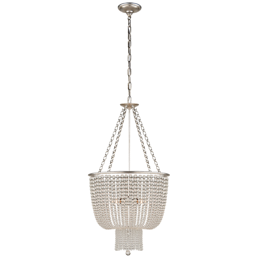 Jacqueline Chandelier Burnished Silver Leaf Clear Glass