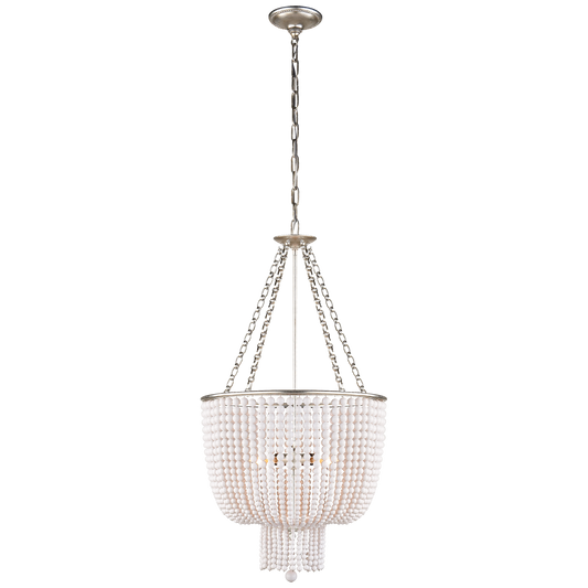 Jacqueline Chandelier Silver Leaf Burnished White Acrylic