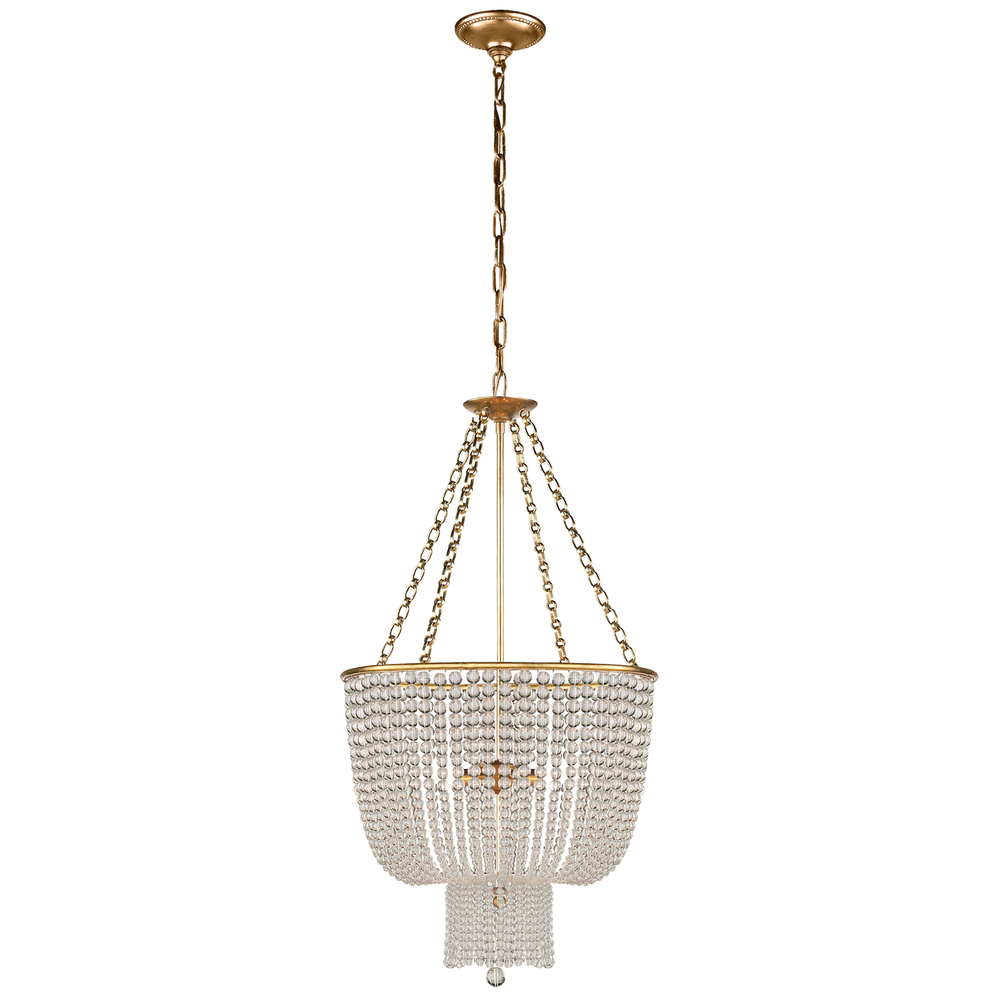 Chandelier Jacqueline Brass Transparent Glass