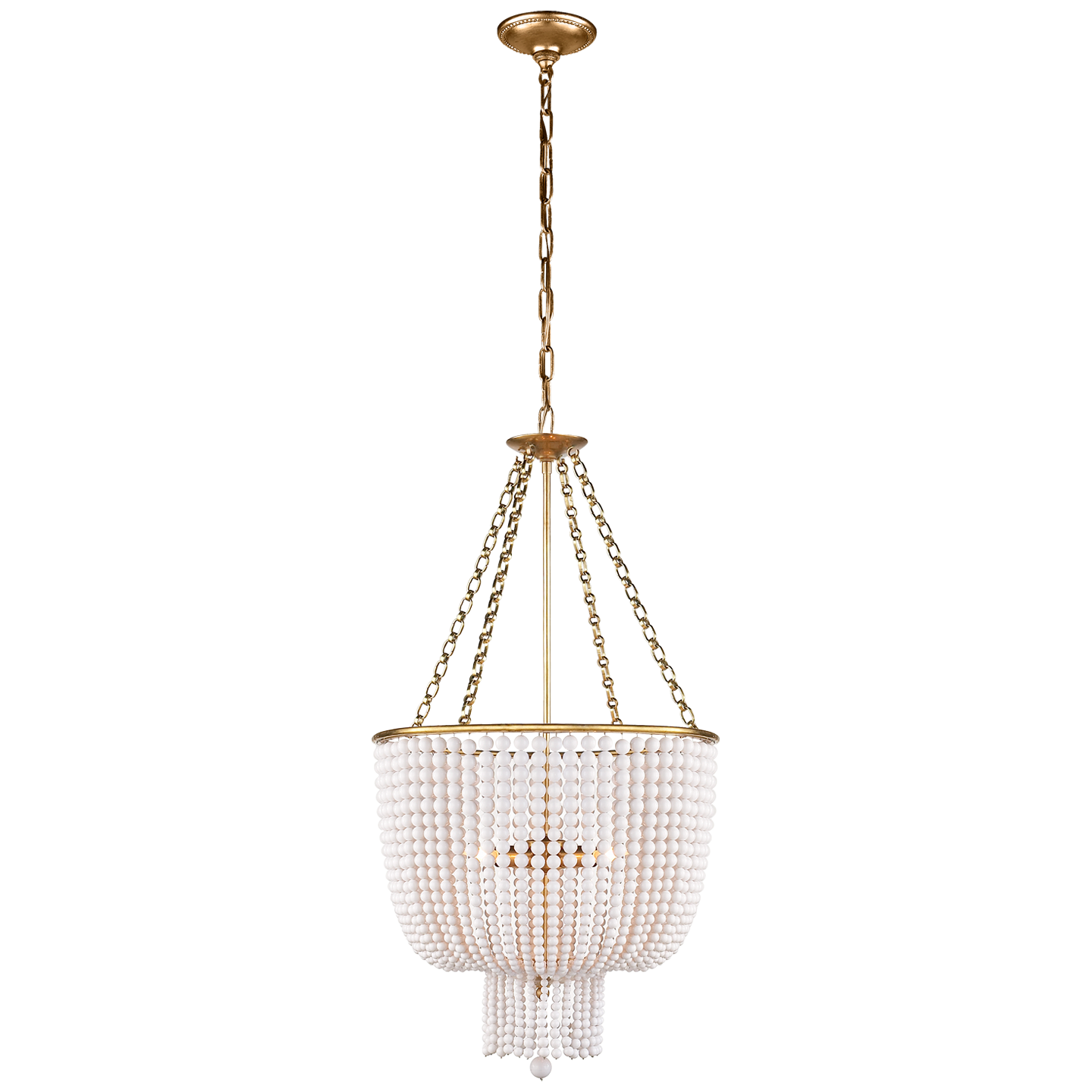 Jacqueline Chandelier White Brass Acrylic