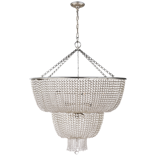 Jacqueline Chandelier Burnished Silver Leaf Clear Glass