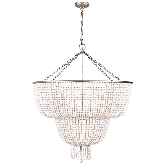 Lustre Jacqueline Large Feuille d'Argent Bruni Blanc Acrylique