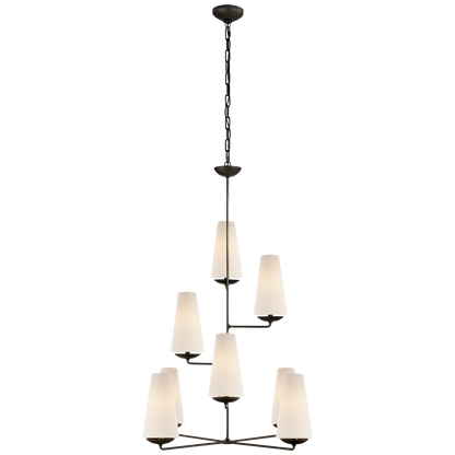 Vertical Fountain Chandelier Aged Iron