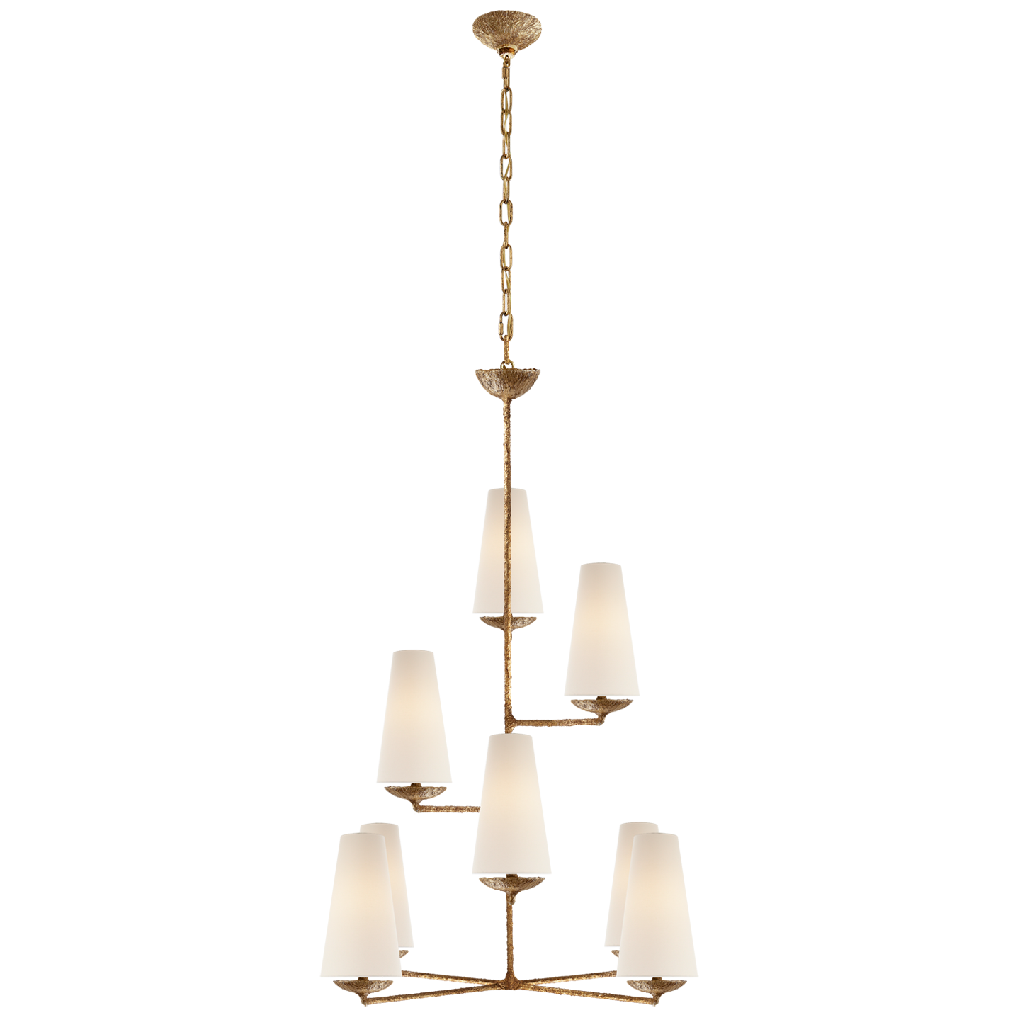 Vertical Fountain Chandelier Gold Plaster