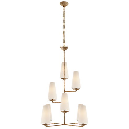 Vertical Fountain Chandelier Gold Plaster