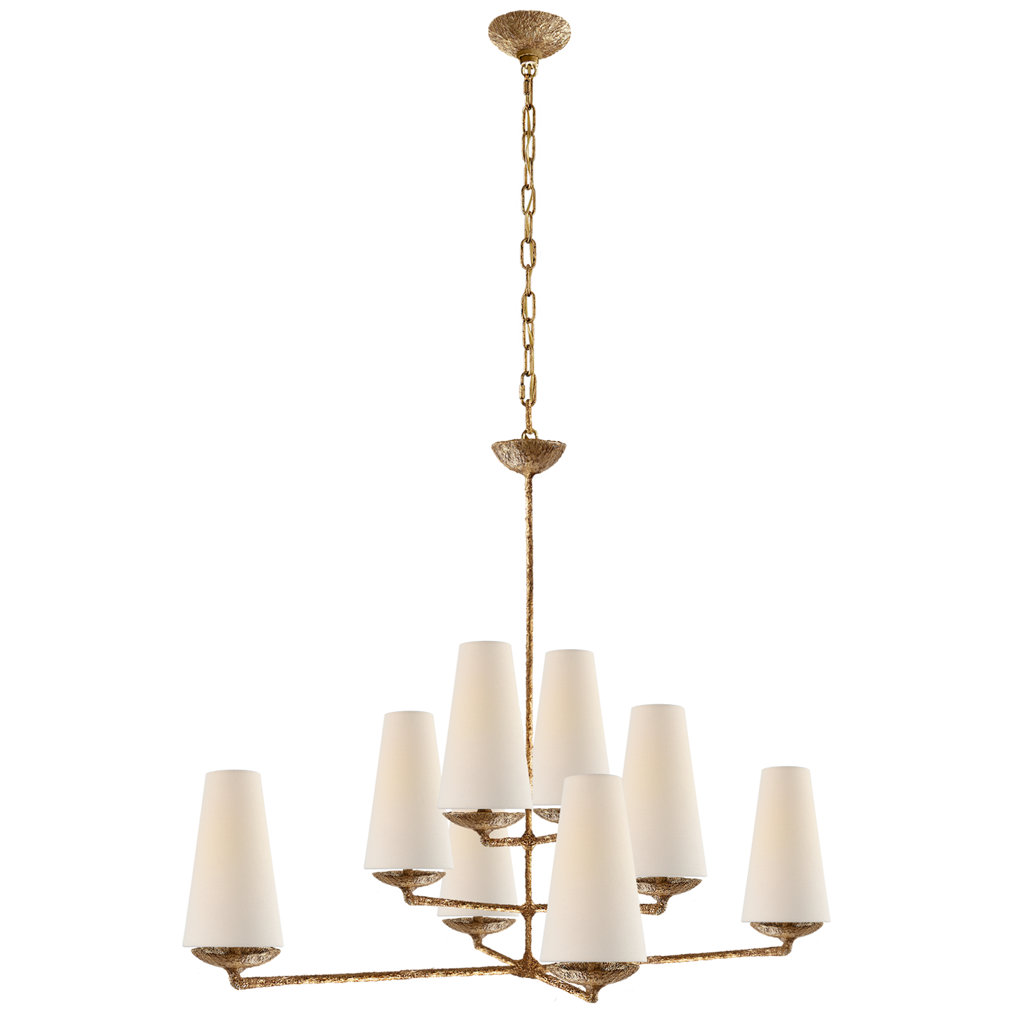 Fountain Chandelier Large Offset Gold Plaster