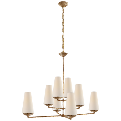 Fountain Chandelier Large Offset Gold Plaster