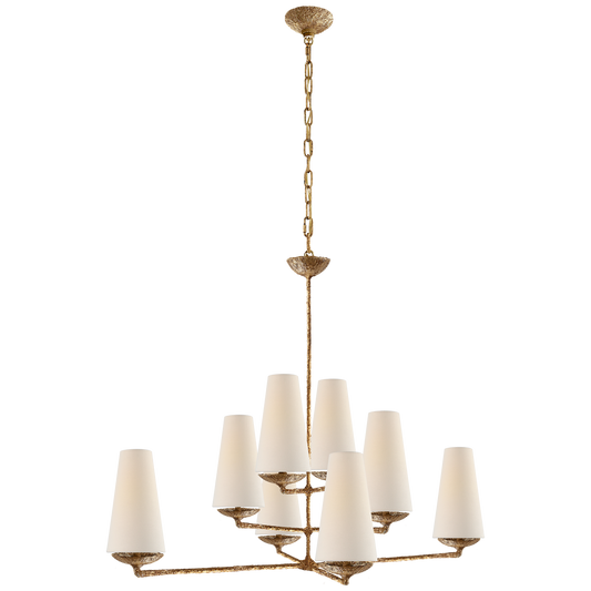 Fountain Chandelier Large Offset Gold Plaster