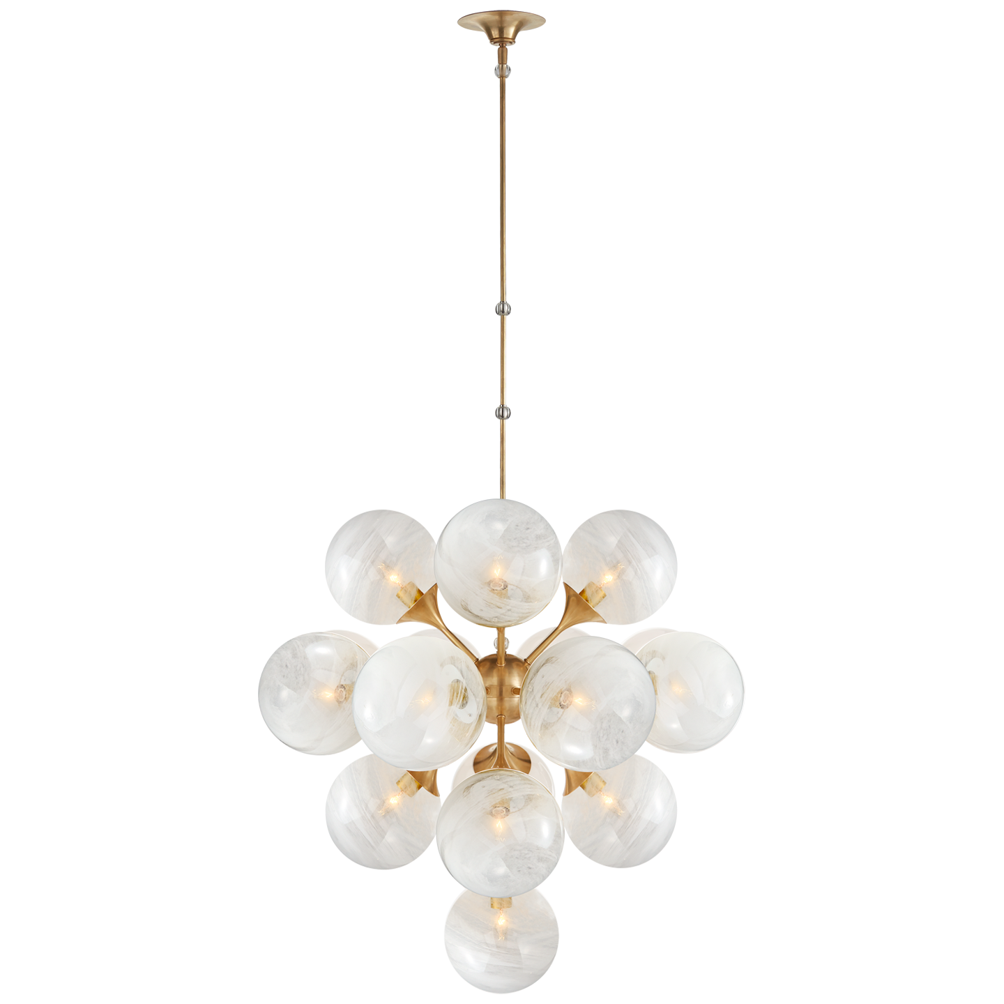 Cristol Chandelier Large Brass