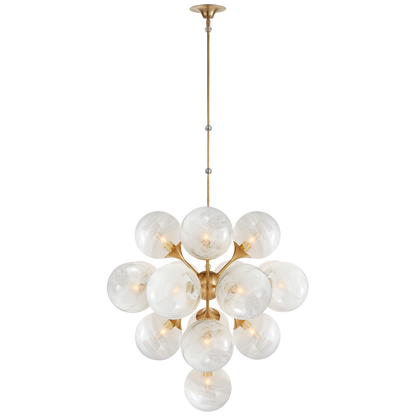 Cristol Chandelier Large Brass