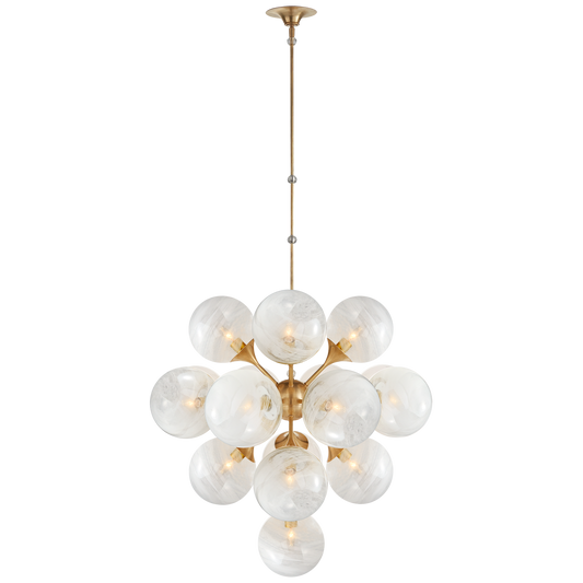 Cristol Chandelier Large Brass