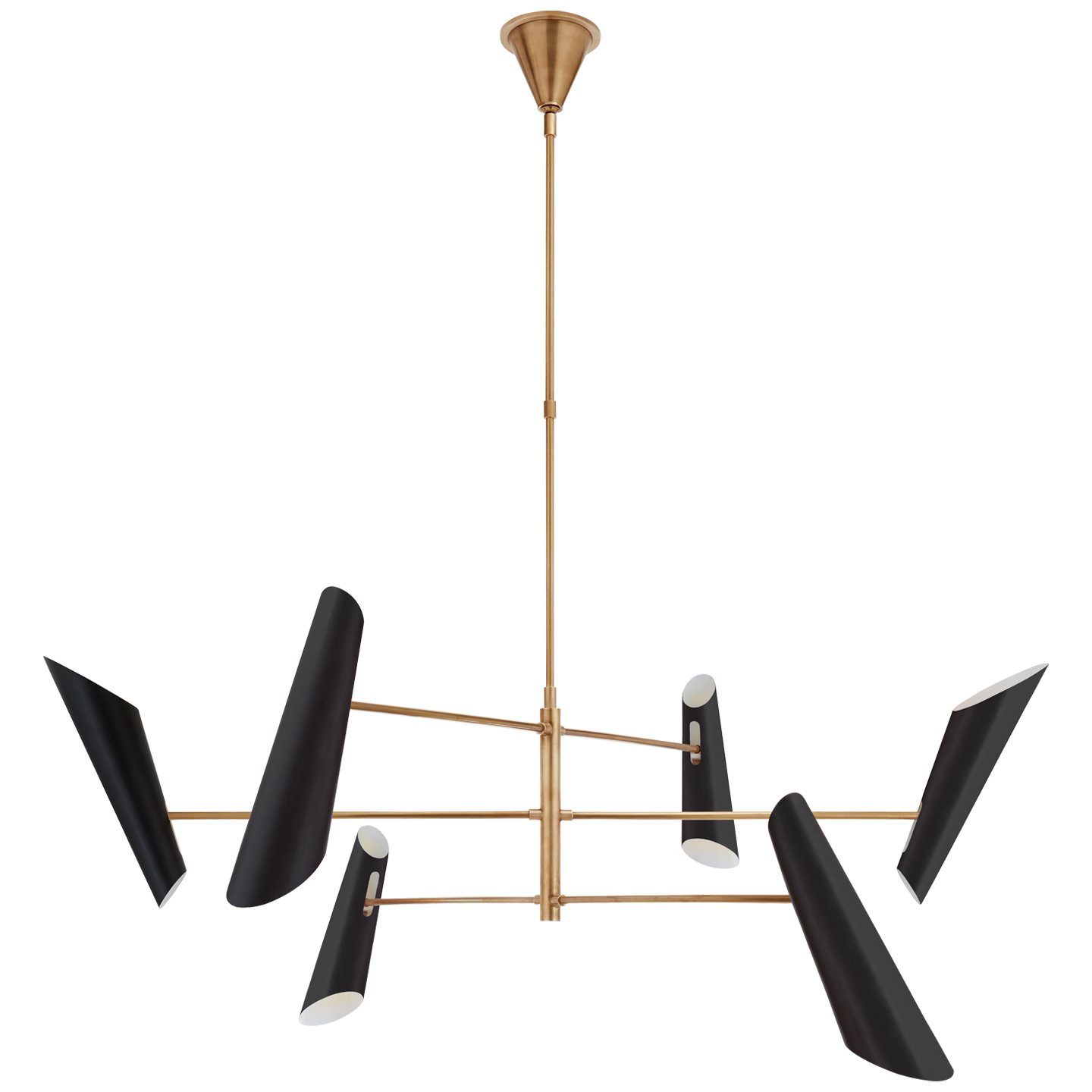 Franca Large Black Brass Chandelier