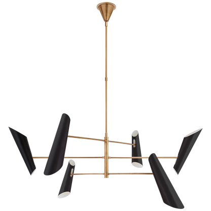 Franca Large Black Brass Chandelier