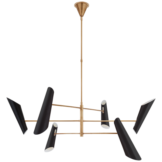 Franca Large Black Brass Chandelier