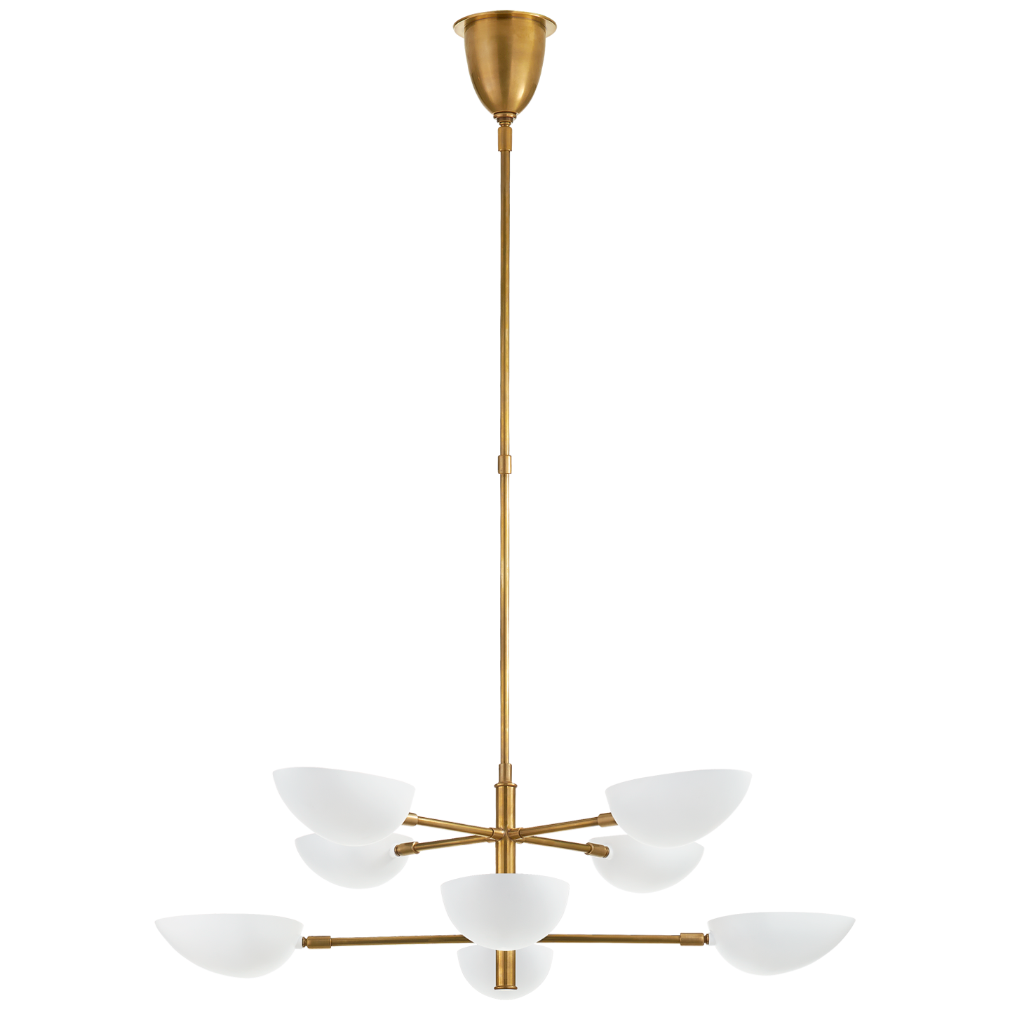 Graphic Matte White Brass Chandelier