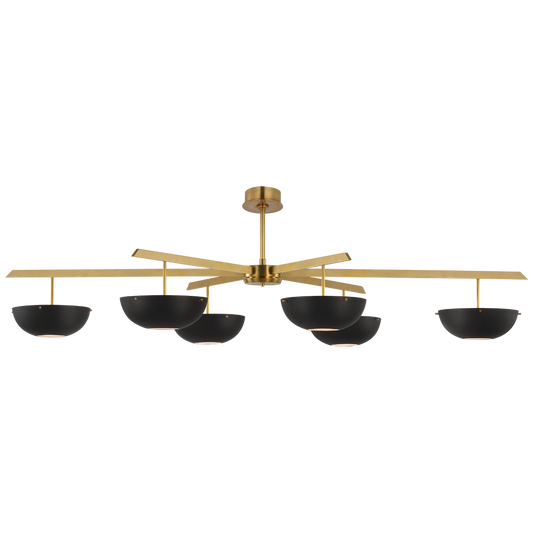 Valencia Grande 6 Matte Black Brass Chandelier