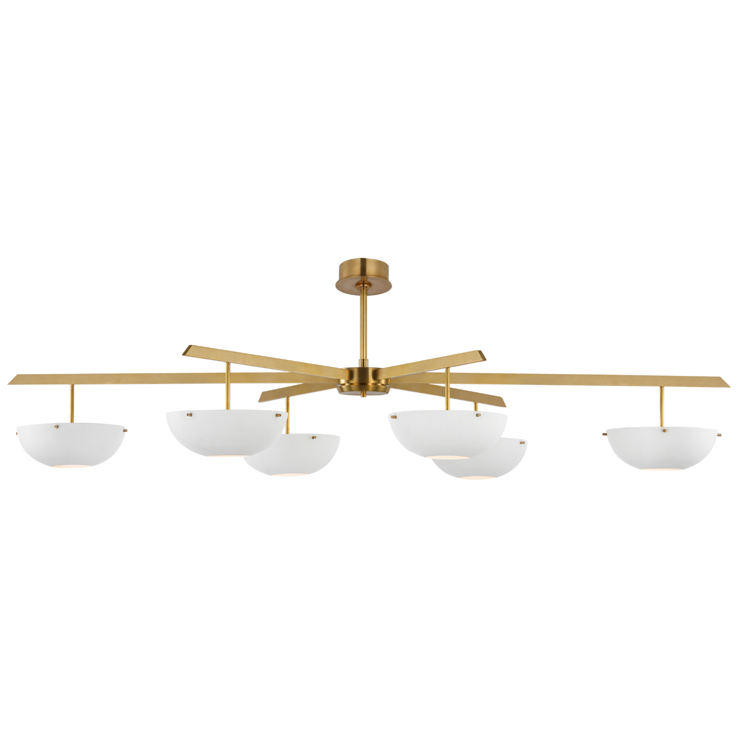 Valencia Grande 6 Matte White Brass Chandelier