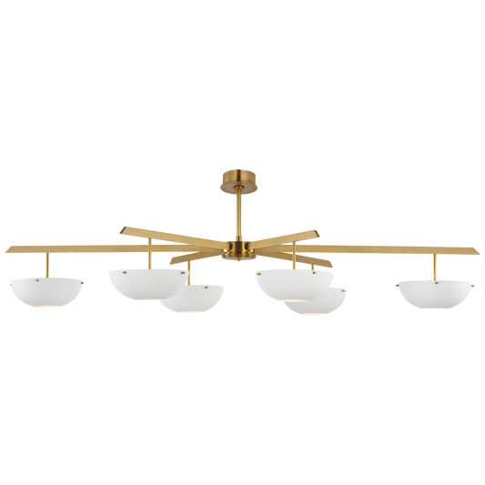 Valencia Grande 6 Matte White Brass Chandelier