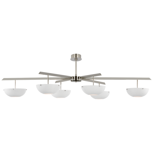 Valencia Grande 6 Matte White Nickel Chandelier