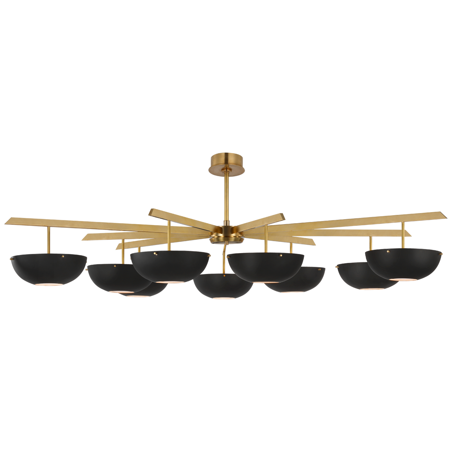 Lustre Valencia Grande 9 Laiton Noir Mat