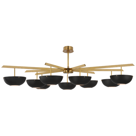 Lustre Valencia Grande 9 Laiton Noir Mat