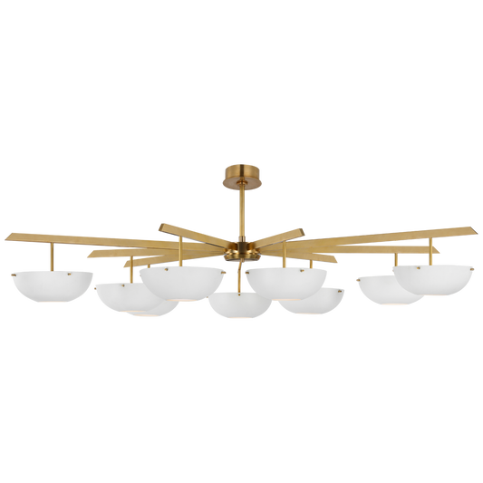 Valencia Grande 9 Matte White Brass Chandelier