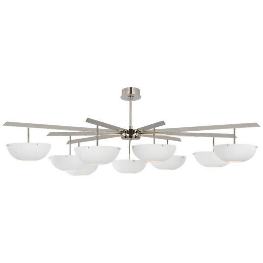 Valencia Grande 9 Matte White Nickel Chandelier