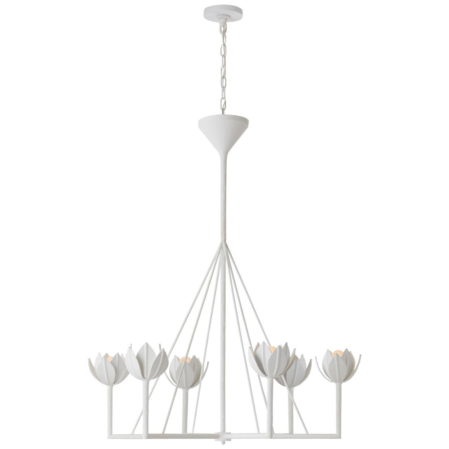 Chandelier Alberto Single Large Plâtre blanc