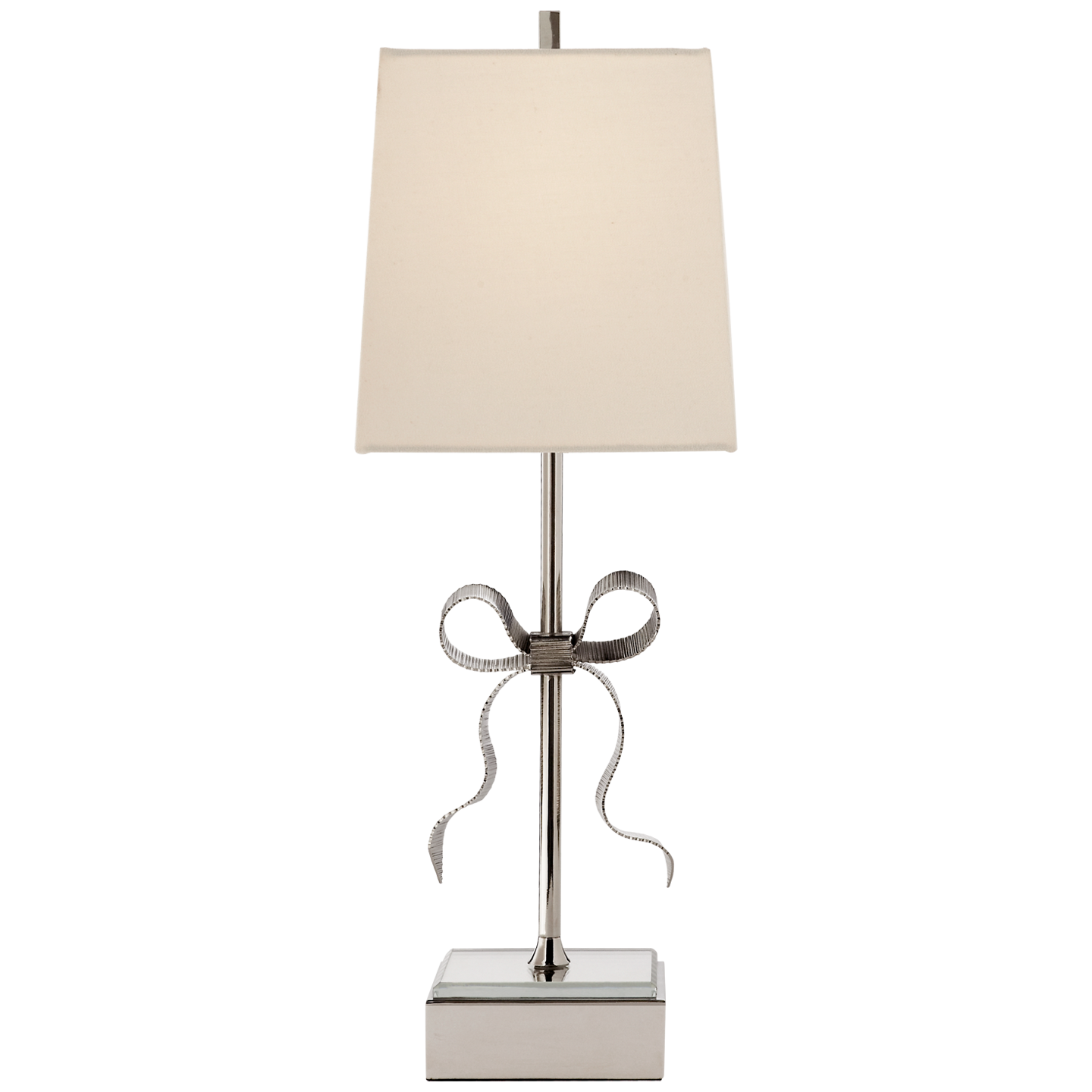 Ellery Gros-Grain Nickel Cream Table Lamp