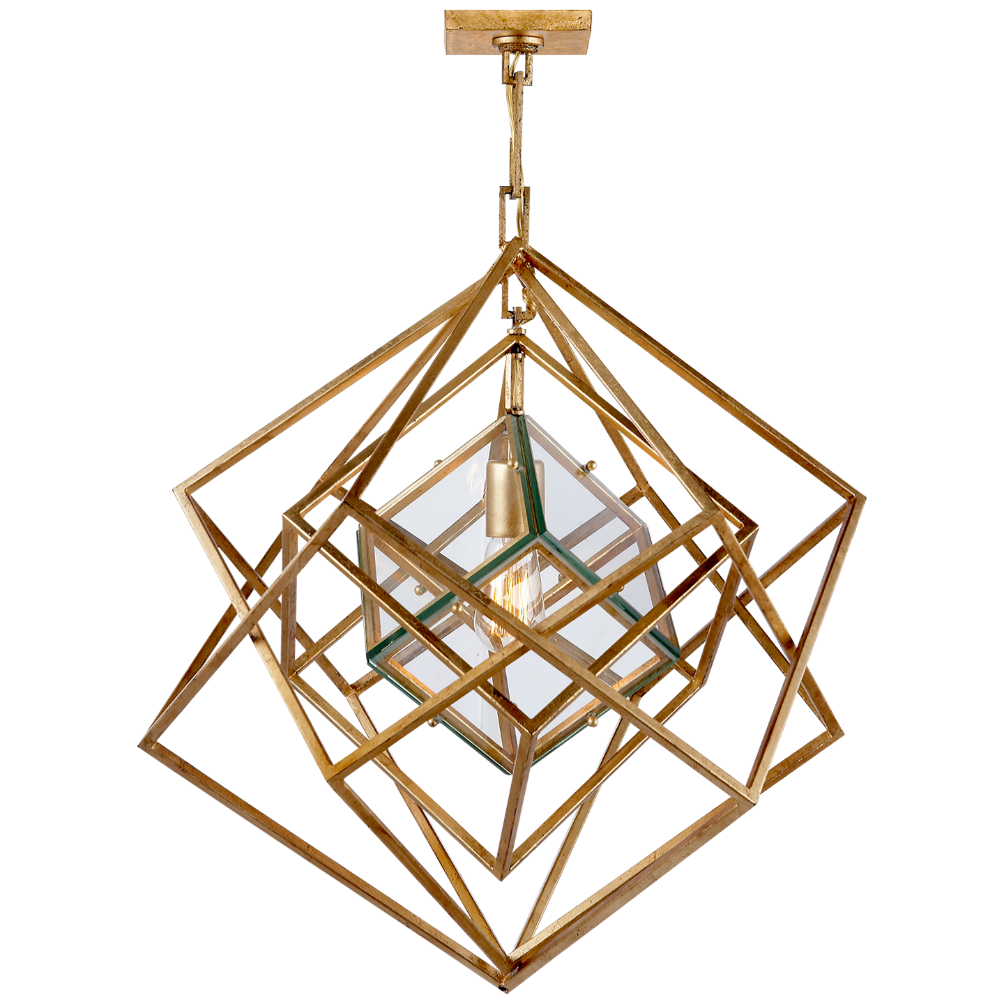 Cubist Small Gold Chandelier