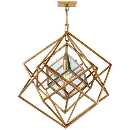 Cubist Small Gold Chandelier