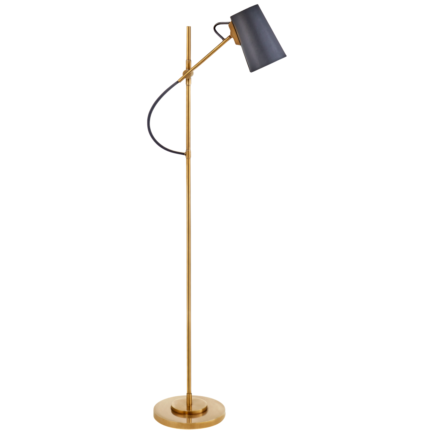 Benton Brass Floor Lamp Navy Shade 
