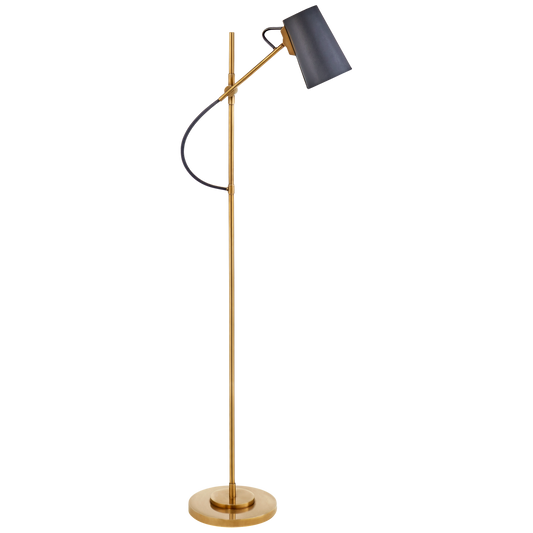 Benton Brass Floor Lamp Navy Shade 