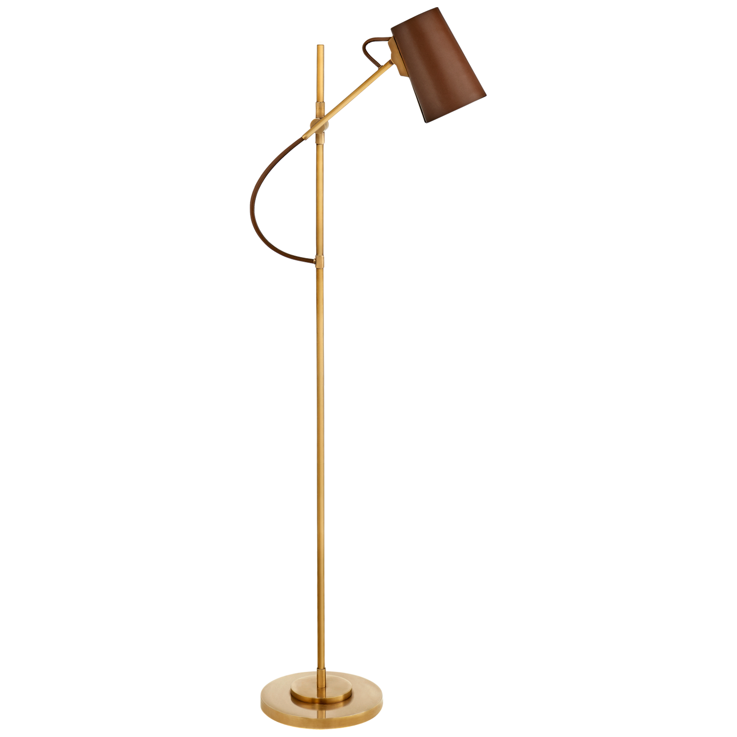 Benton Brass Floor Lamp Saddle Shade