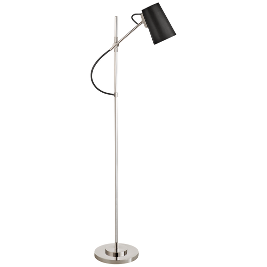 Benton Nickel Stehlampe mit Schokoladenlampenschirm