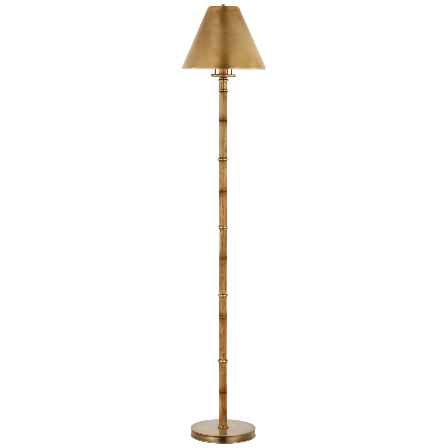 Dalfern Bamboo Floor Lamp Brass Lampshade 