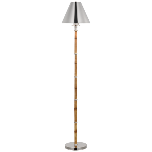 Dalfern Bambus-Stehlampe, Lampenschirm aus Nickel 