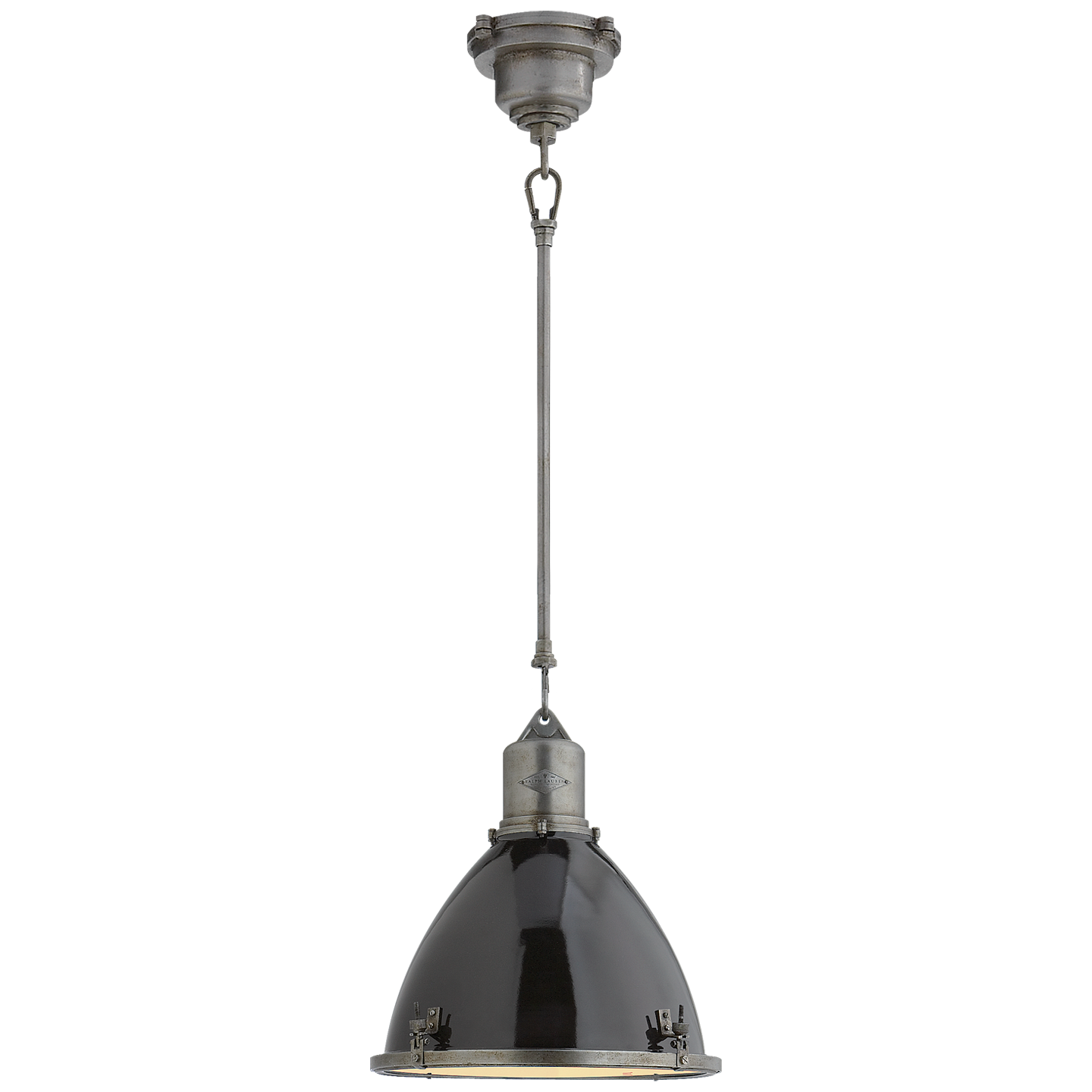 Suspension Fulton Small Acier Industriel Noir