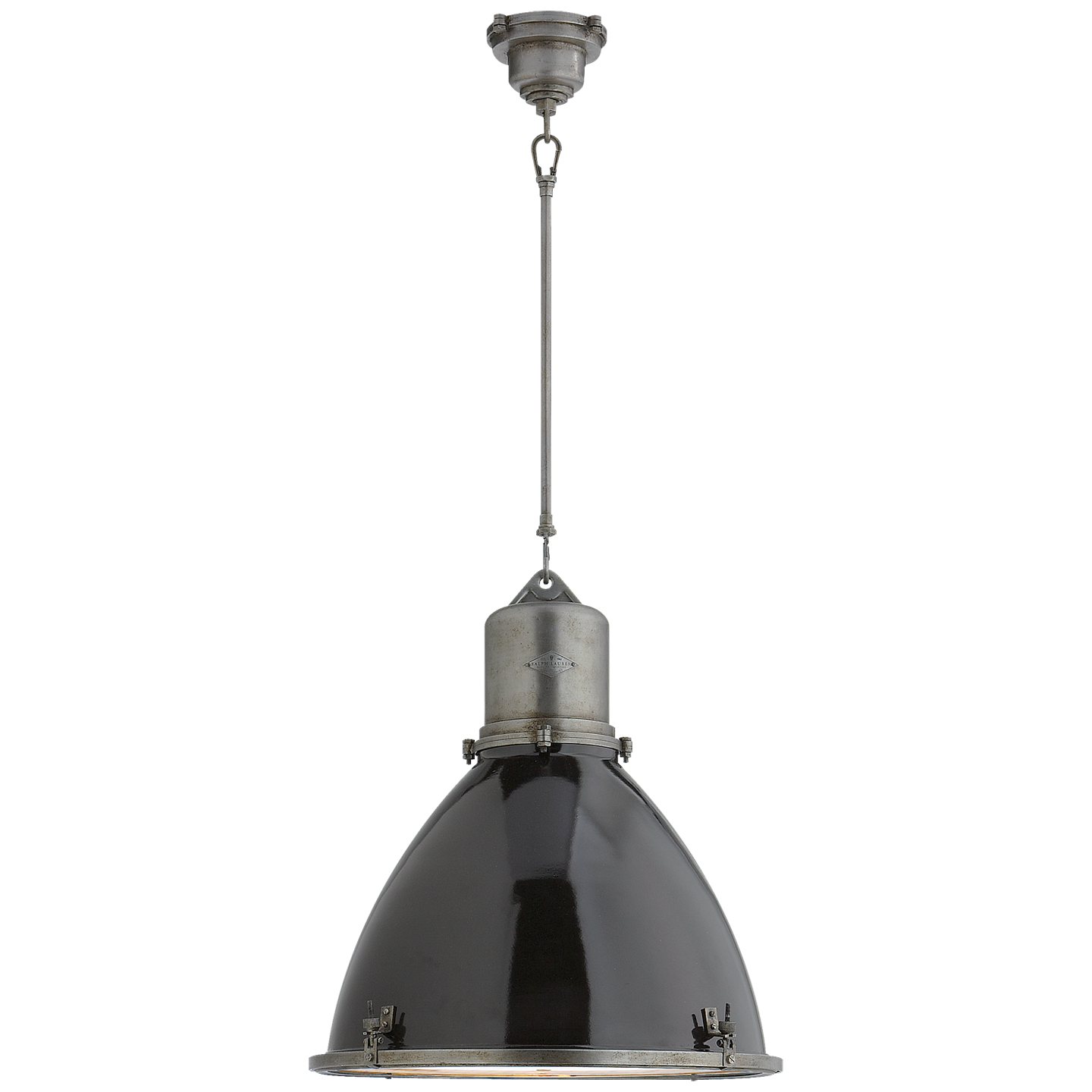 Suspension Fulton Large Acier Industriel Noir