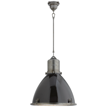 Fulton Large Pendant Light Industrial Steel Black 