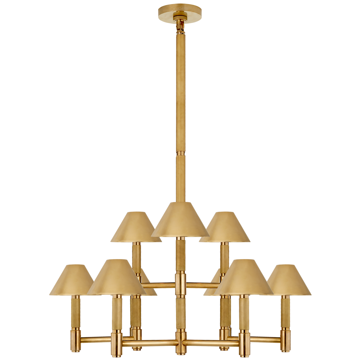 Barrett Medium Brass Chandelier with Brass Lampshade 