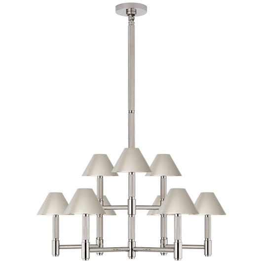 Barrett Medium Nickel Chandelier Nickel Lampshade 