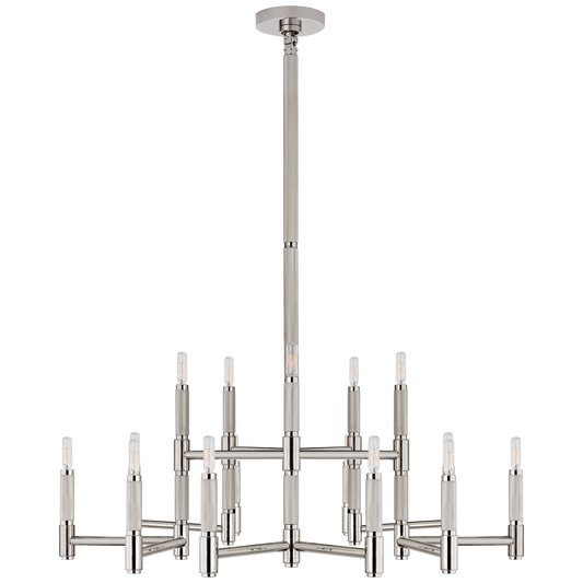 Barrett Large Nickel Chandelier 