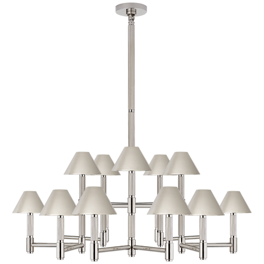 Barrett Large Nickel Chandelier Nickel Lampshade 